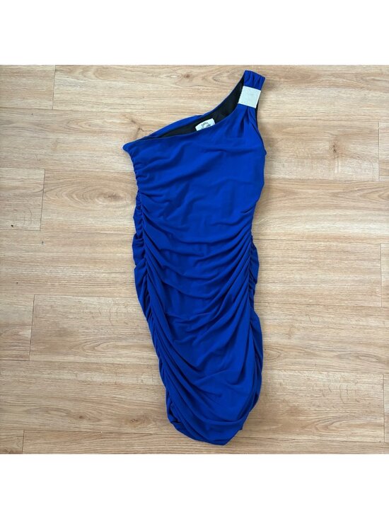 Sweet Storm Dresses & Skirts - Sweet Storm Asymmetrical Strap Bodycon Mini Dress Royal Blue Women’s Sz M